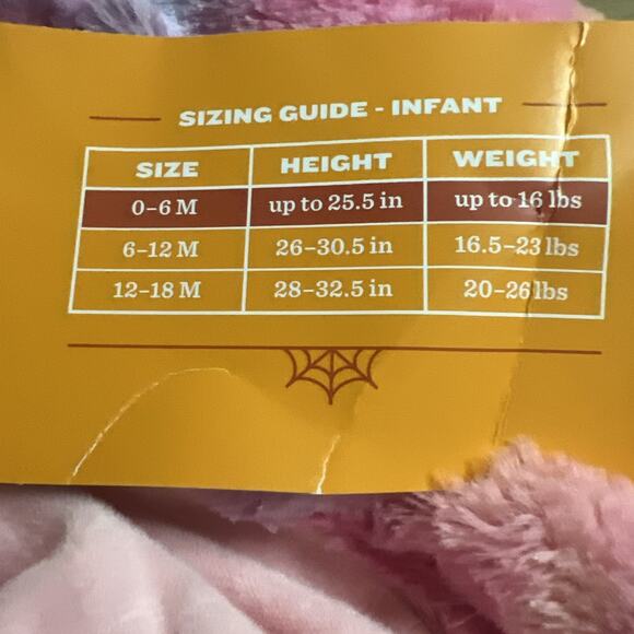 Hyde & Eek Infant Girls Pink Yellow & Orange Hooded Plush Unicorn Costume 0-6 Mo - Picture 2 of 3